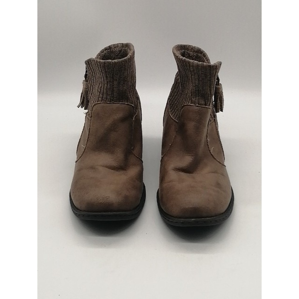 b.o.c. Boots Womens Brown 8 Sweater Top Bootie Shoes Side Zip Tassel 226717
